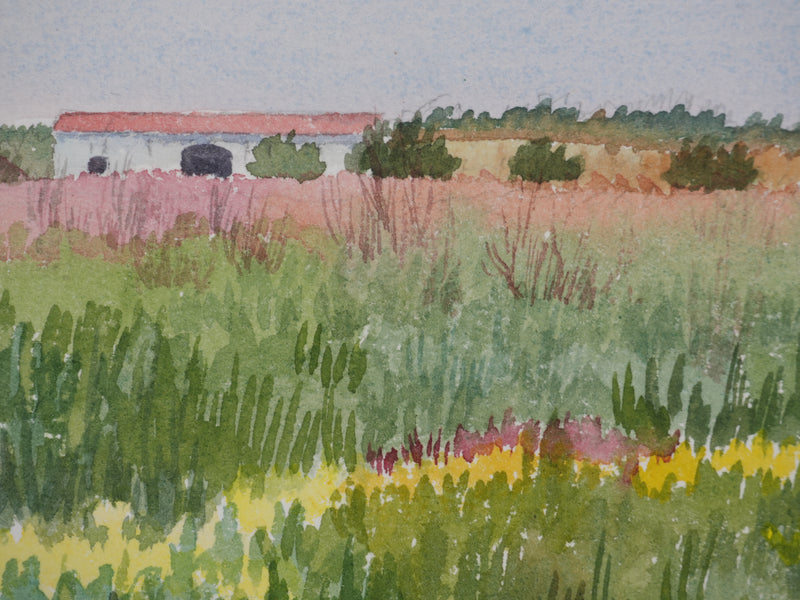 Salomon Alfred BOISECQ : Bergerie en Provence, Aquarelle originale (photo de détail 5) - Crédit photo : Galerie Art.Paris