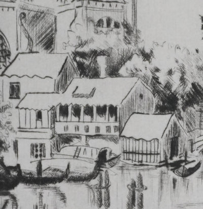 Camille COMBE : Fondamenta Nani, Gravure originale signée