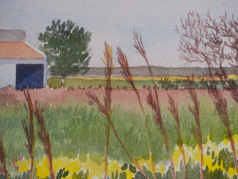 Salomon Alfred BOISECQ : Bergerie en Provence, Aquarelle originale (photo de détail 6) - Crédit photo : Galerie Art.Paris