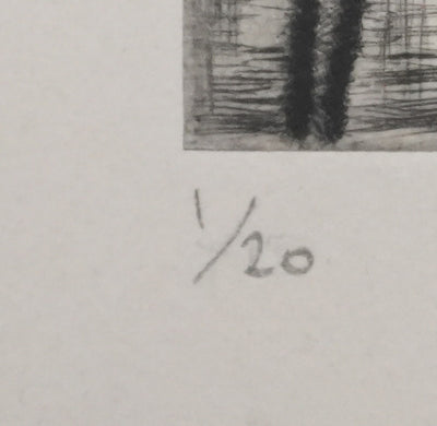 Camille COMBE : La Salute dans la nuit, Gravure originale signée