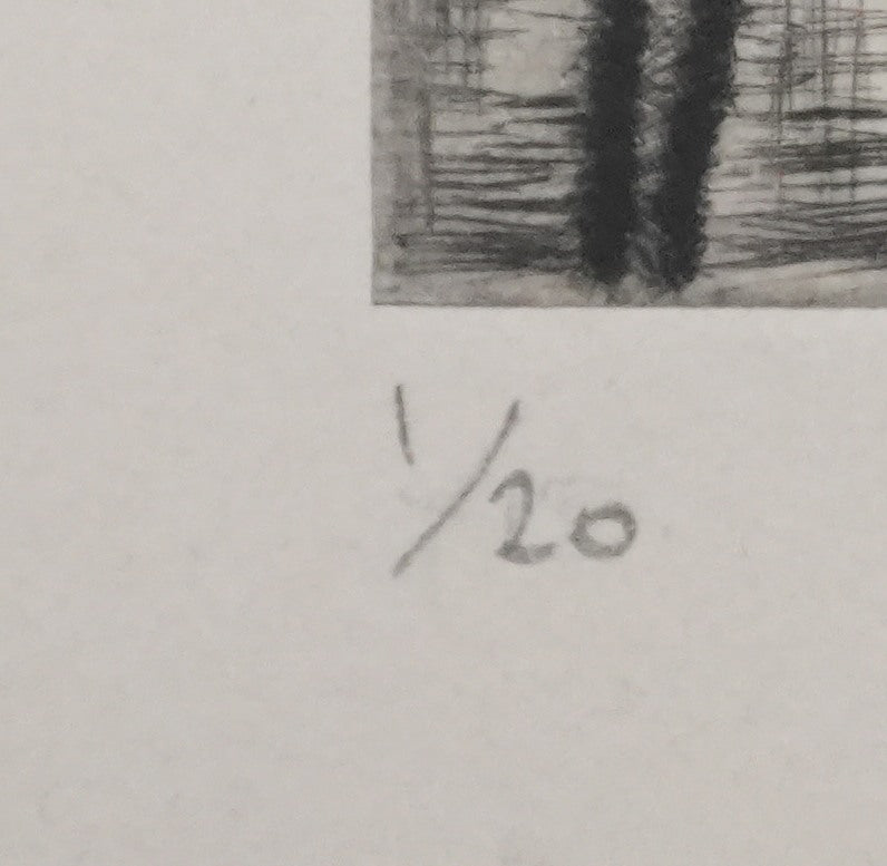 Camille COMBE : La Salute dans la nuit, Gravure originale signée