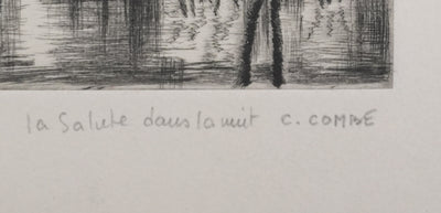 Camille COMBE : La Salute dans la nuit, Gravure originale signée