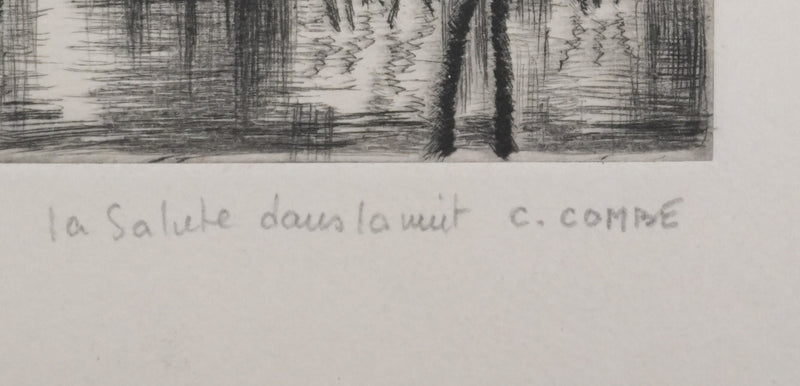 Camille COMBE : La Salute dans la nuit, Gravure originale signée