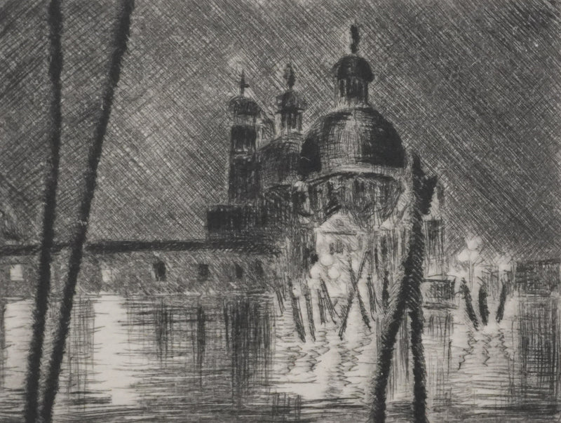 Camille COMBE : La Salute dans la nuit, Gravure originale signée