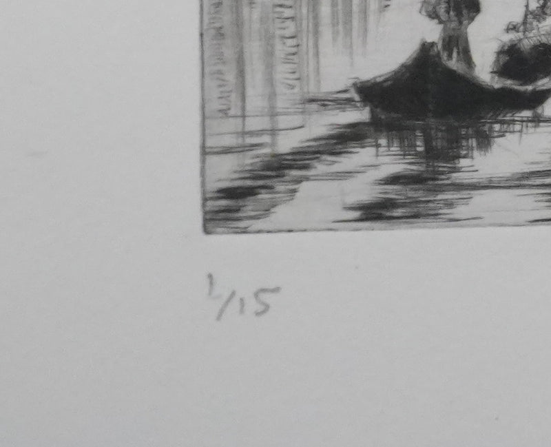 Camille COMBE : Le Grand Canal, Gravure originale signée