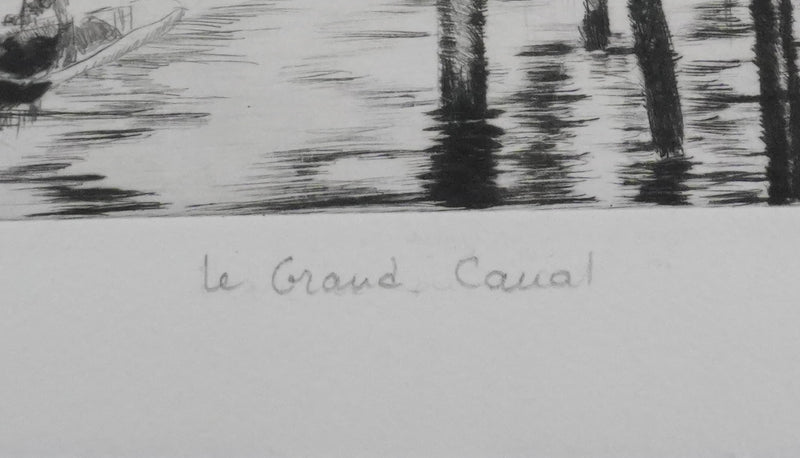 Camille COMBE : Le Grand Canal, Gravure originale signée