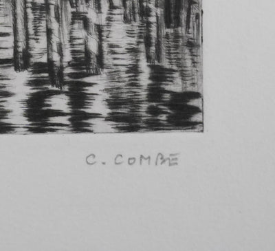 Camille COMBE : Le Grand Canal, Gravure originale signée