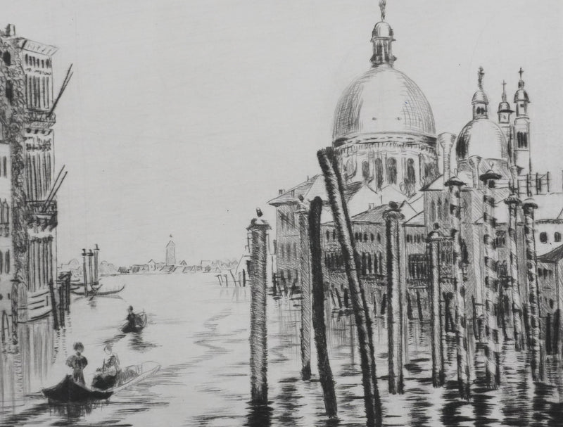 Camille COMBE : Le Grand Canal, Gravure originale signée