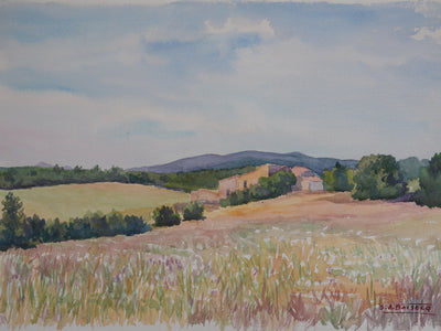 Salomon Alfred BOISECQ : Maison en Provence, Aquarelle originale signée