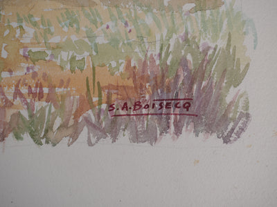 Salomon Alfred BOISECQ : Maison en Provence, Aquarelle originale signée