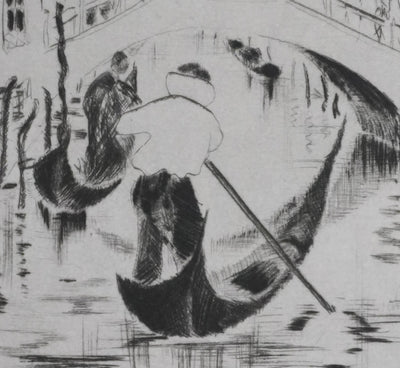Camille COMBE : Rio Della Fornasa, Gravure originale signée