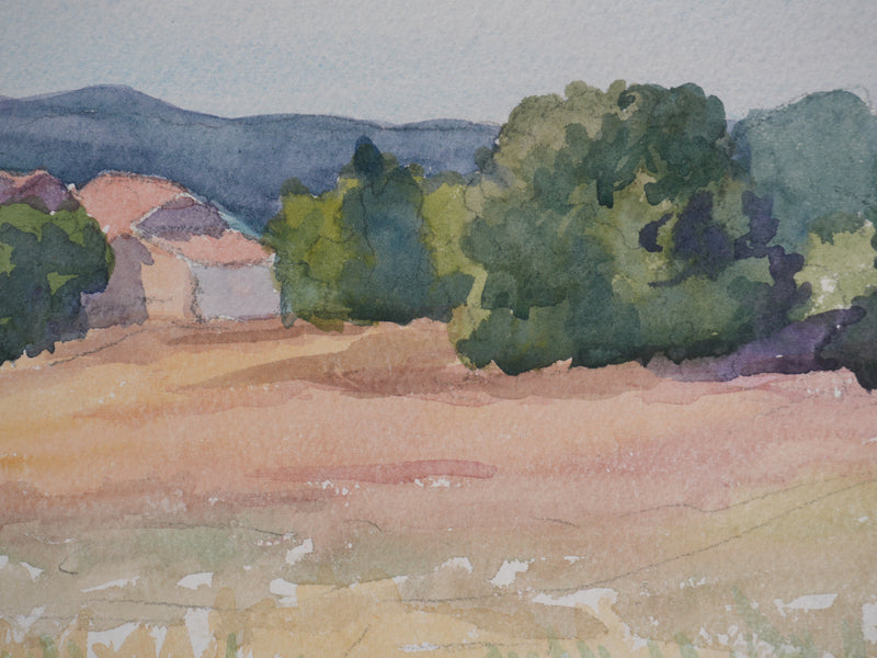 Salomon Alfred BOISECQ : Maison en Provence, Aquarelle originale signée