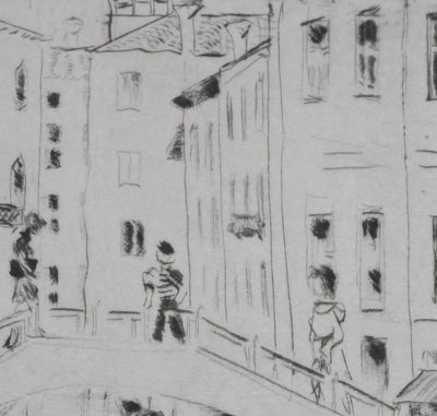 Camille COMBE : Rio Della Fornasa, Gravure originale signée
