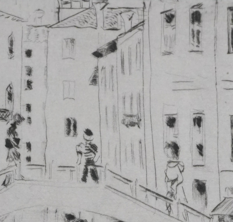 Camille COMBE : Rio Della Fornasa, Gravure originale signée