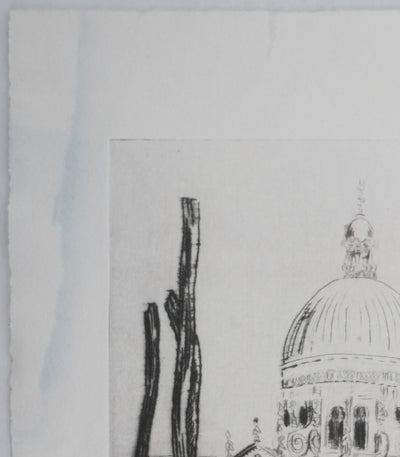 Camille COMBE : La Salute, Gravure originale signée