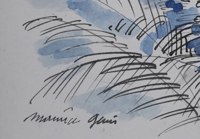 Maurice GENIS : Nature luxuriante, Dessin original signé