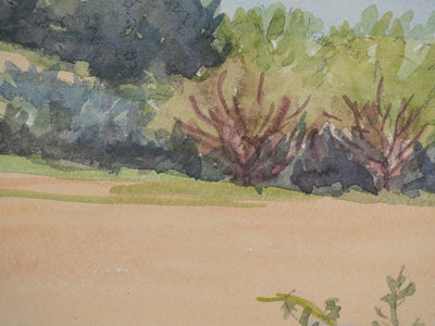 Salomon Alfred BOISECQ : Régusse, Village provençale, Aquarelle originale signée