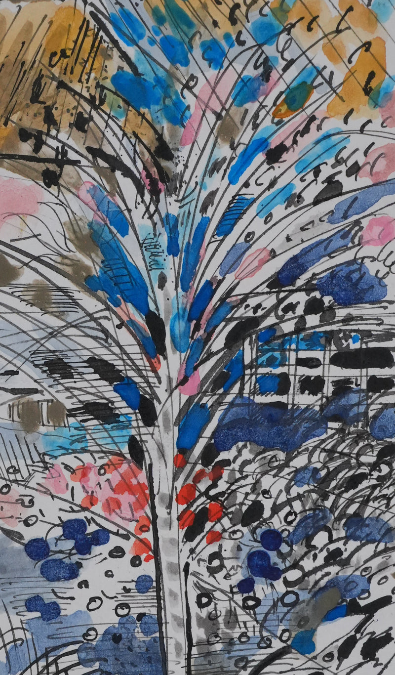 Maurice GENIS : Nature luxuriante, Dessin original signé