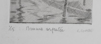 Camille COMBE : Brume argentée, Gravure originale signée
