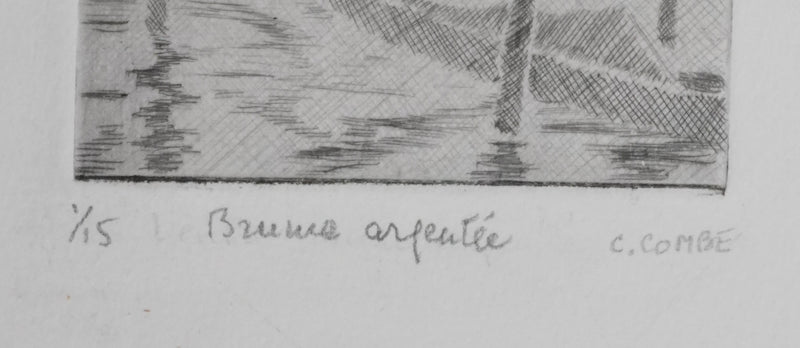 Camille COMBE : Brume argentée, Gravure originale signée