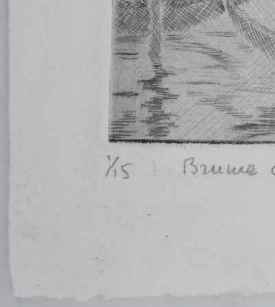 Camille COMBE : Brume argentée, Gravure originale signée