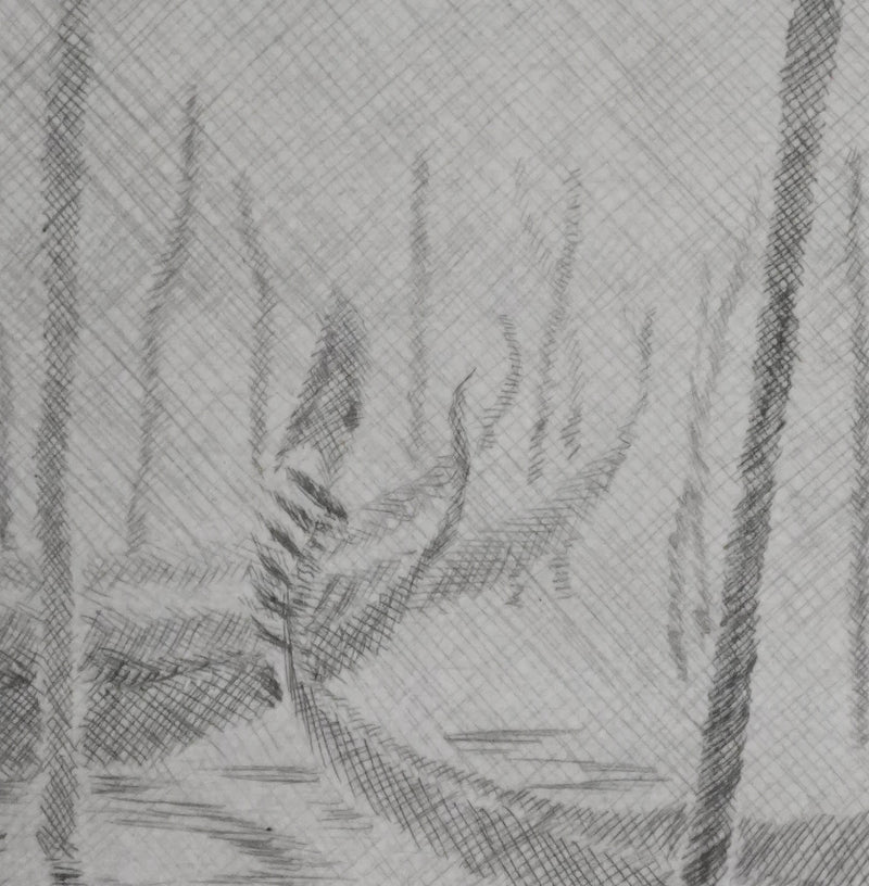 Camille COMBE : Brume argentée, Gravure originale signée