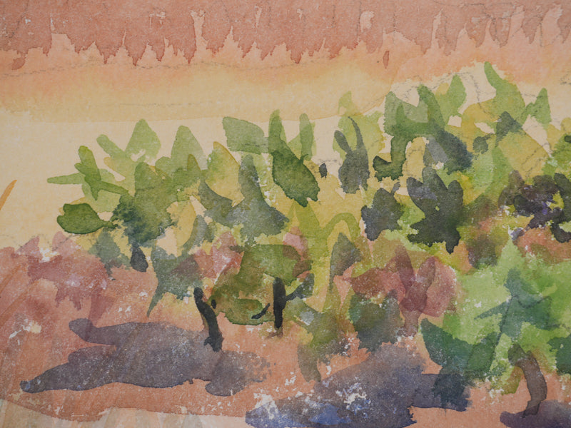 Salomon Alfred BOISECQ : Paysage du Verdon, Aquarelle originale signée