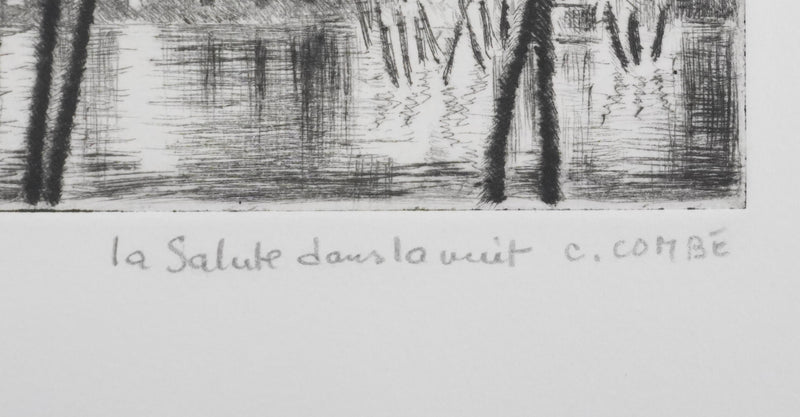 Camille COMBE : La Salute dans la nuit, Gravure originale signée