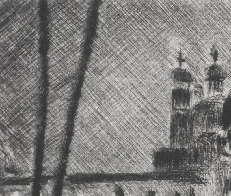Camille COMBE : La Salute dans la nuit, Gravure originale signée