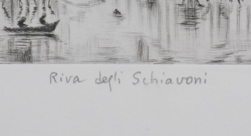 Camille COMBE : Riva degli Schiavoni, Gravure originale signée