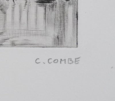 Camille COMBE : Riva degli Schiavoni, Gravure originale signée
