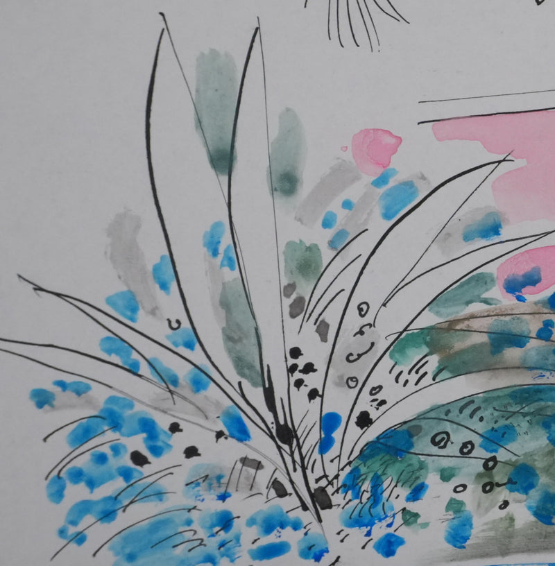 Maurice GENIS : La cabane dans la forêt tropicale, Dessin original signé