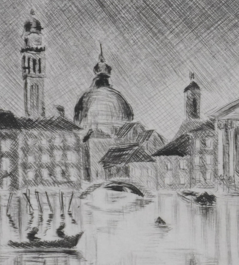 Camille COMBE : Riva degli Schiavoni, Gravure originale signée