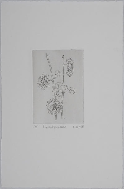 Camille COMBE : L'avant printemps, Gravure originale signée