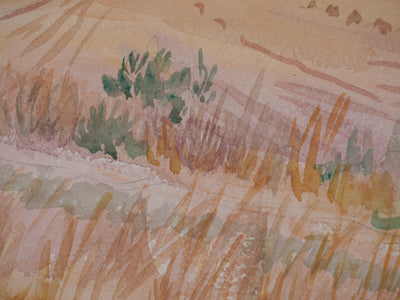 Salomon Alfred BOISECQ : Régusse, Le village sur la colline, Aquarelle originale signée