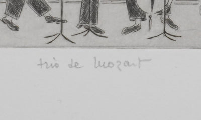 Camille COMBE : Trio Mozart, Gravure originale signée