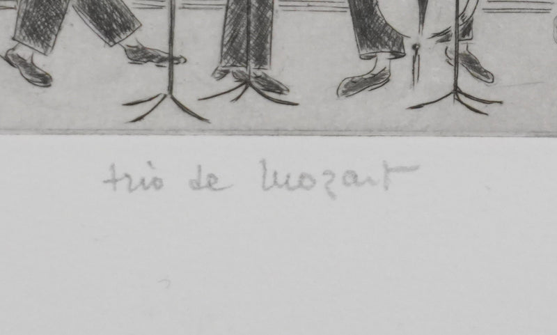 Camille COMBE : Trio Mozart, Gravure originale signée