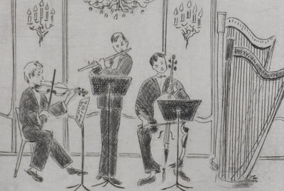 Camille COMBE : Trio Mozart, Gravure originale signée