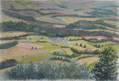Salomon Alfred BOISECQ : Vallée du Falgoux, Aquarelle originale signée