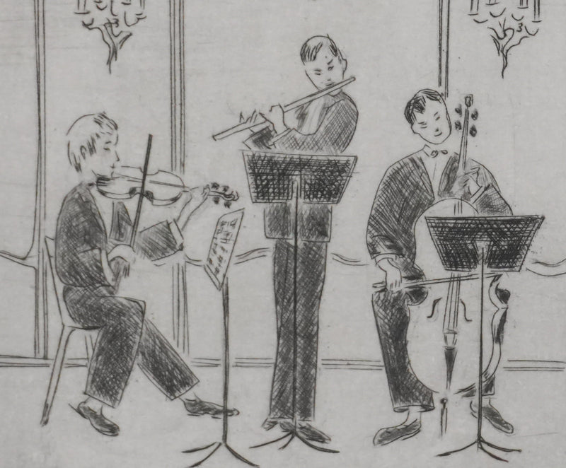 Camille COMBE : Trio Mozart, Gravure originale signée