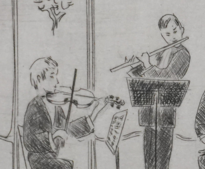 Camille COMBE : Trio Mozart, Gravure originale signée