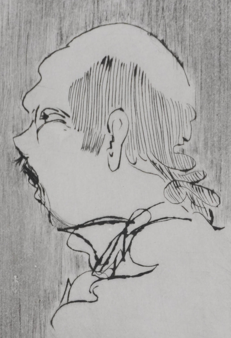 Camille COMBE : John Bull, Gravure originale signée