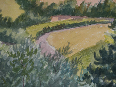 Salomon Alfred BOISECQ : Vallée du Falgoux, Aquarelle originale signée