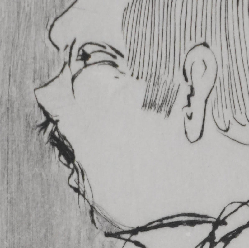 Camille COMBE : John Bull, Gravure originale signée