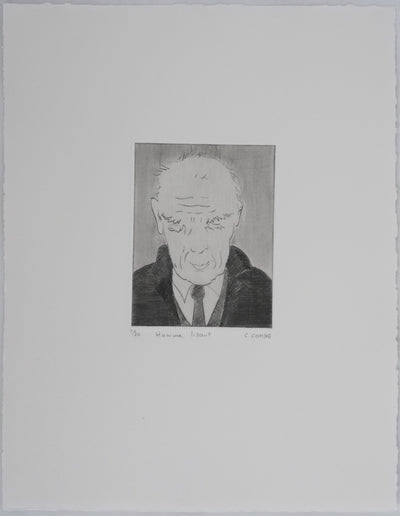 Camille COMBE : Homme lisant, Gravure originale signée