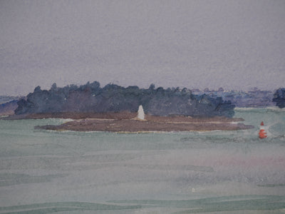 Salomon Alfred BOISECQ : Pointe de Bilgroix, Aquarelle originale signée