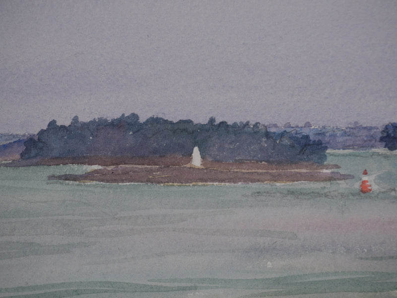 Salomon Alfred BOISECQ : Pointe de Bilgroix, Aquarelle originale signée