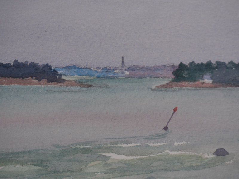 Salomon Alfred BOISECQ : Pointe de Bilgroix, Aquarelle originale signée