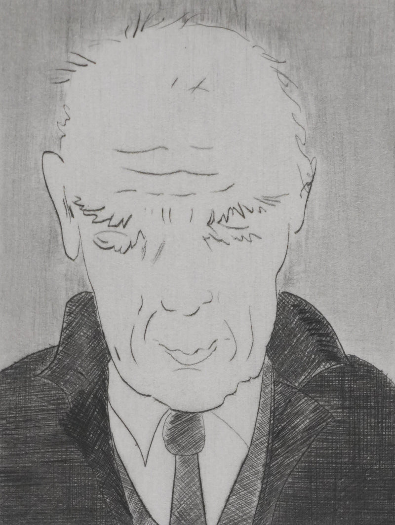 Camille COMBE : Homme lisant, Gravure originale signée