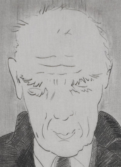 Camille COMBE : Homme lisant, Gravure originale signée
